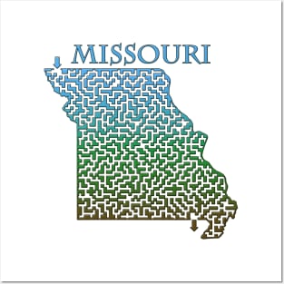 State of Missouri Colorful Maze Posters and Art
